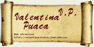 Valentina Puača vizit kartica